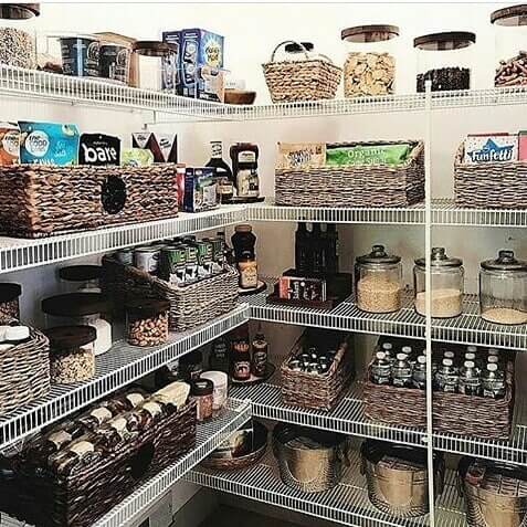 16. Wire Shelving with Baskets for Light and Airy Storage