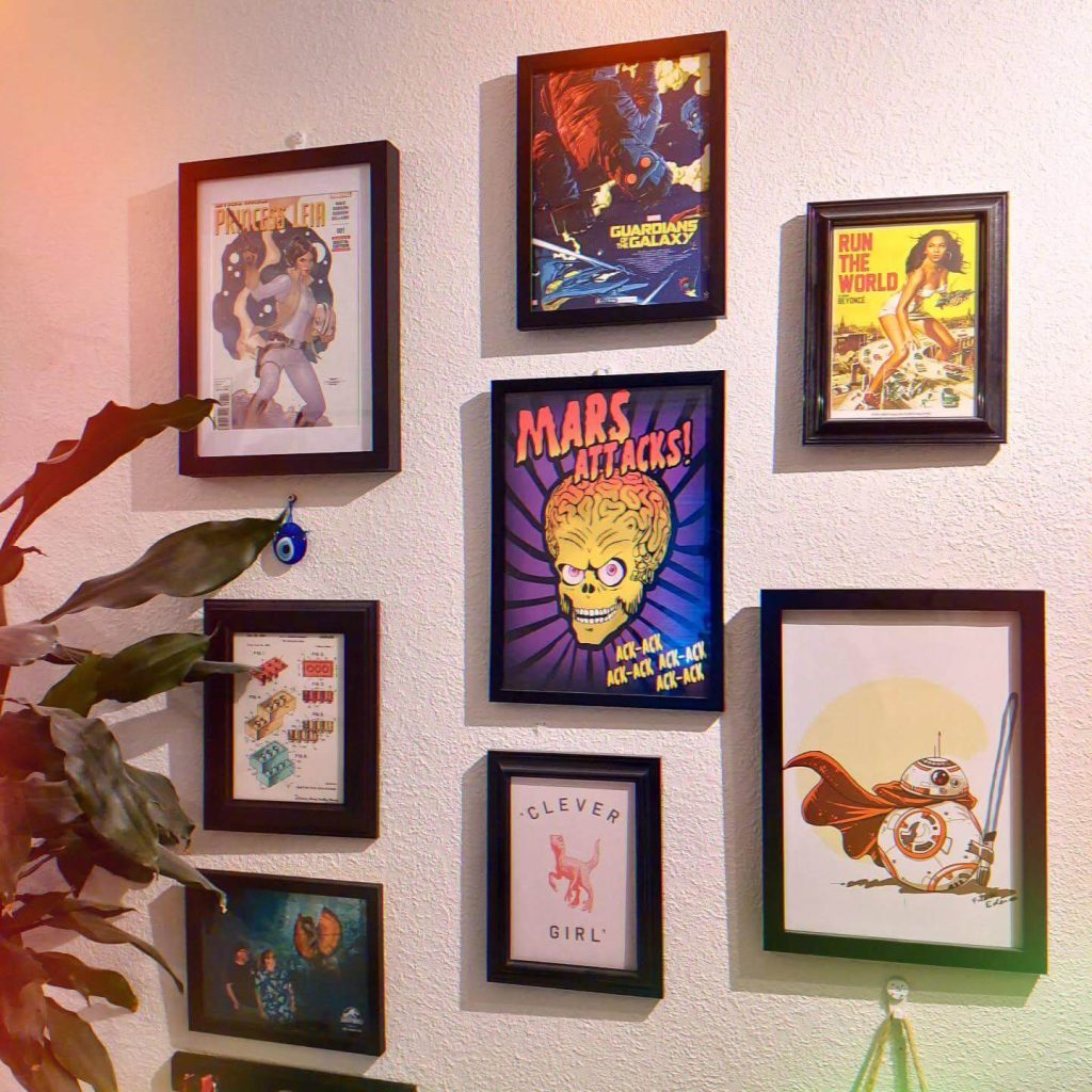 16. Geek Chic: A Sci-Fi and Pop Culture Wall for True Fans