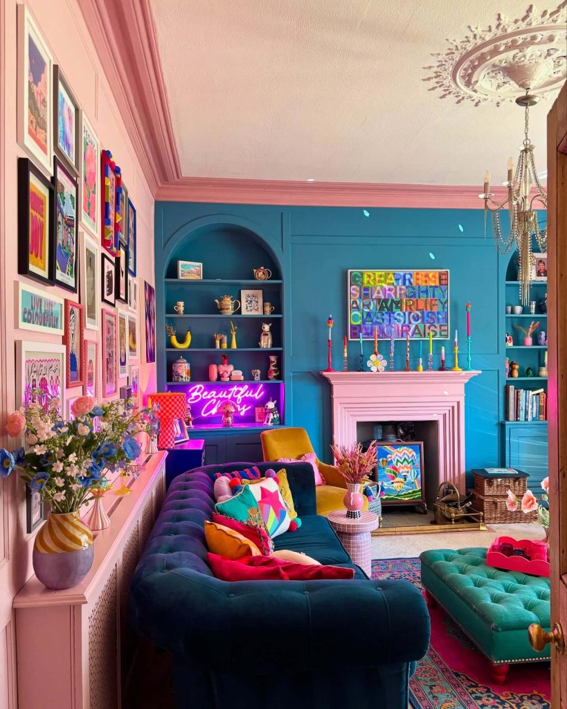 17. Color-Drenched Maximalism with Neon Accents