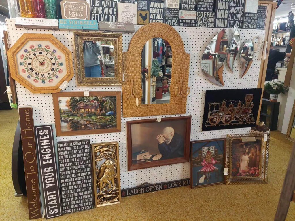 17. Thrift Store Treasure Wall Vintage Finds with Soul