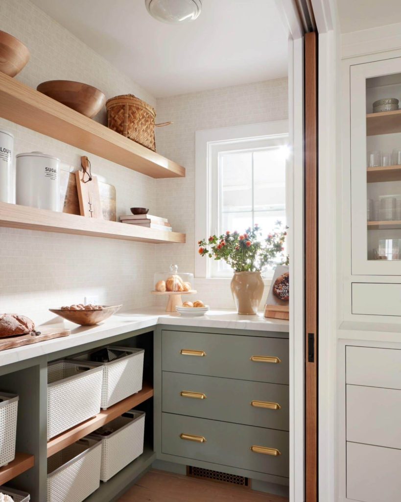 17. Warm Neutrals and Woven Storage Baskets
