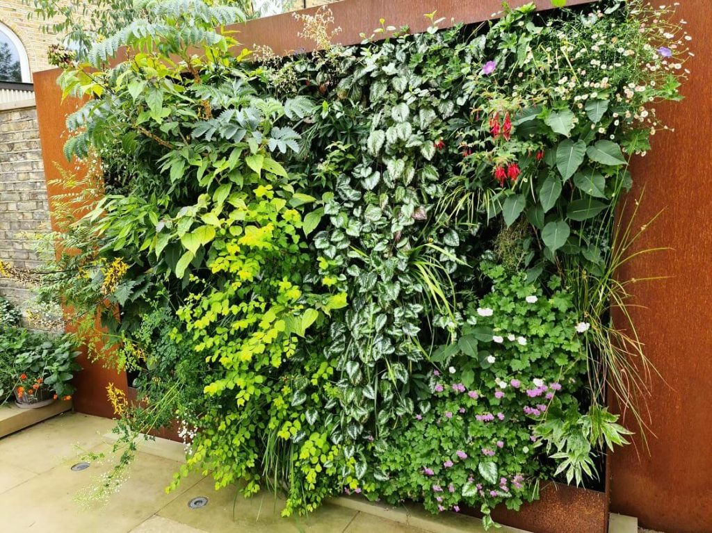 18. Layered Flower Wall on Metal Frame