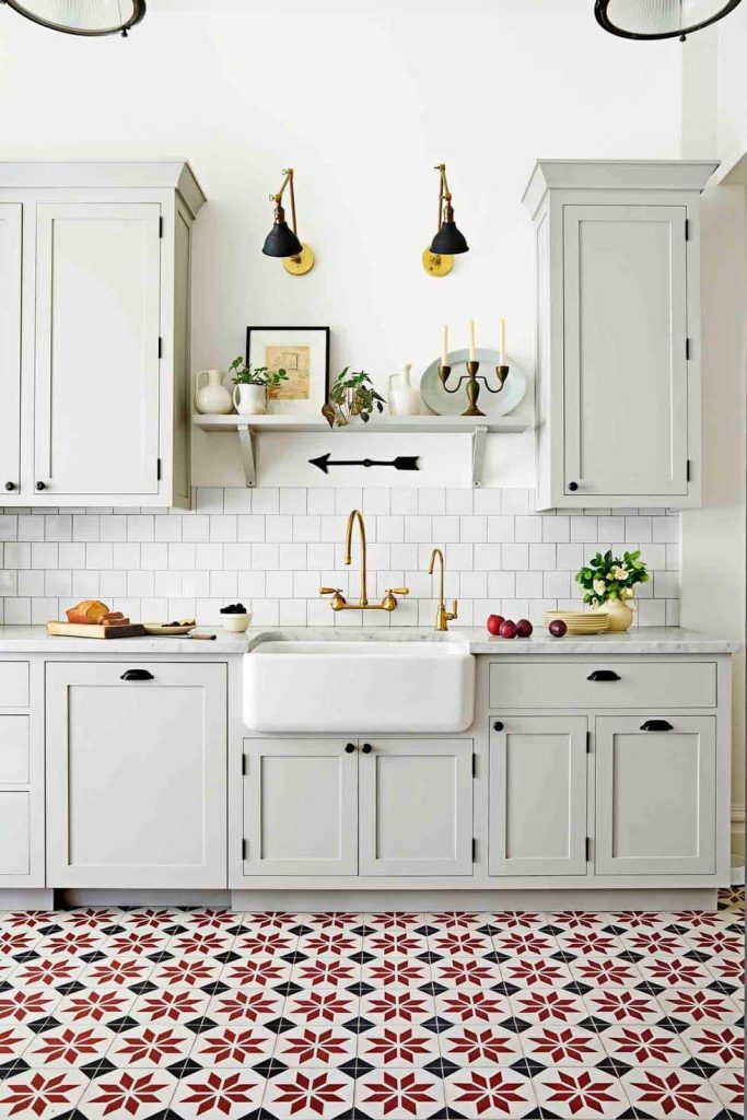 18. Bold and Bright with Geometric Tiles and Brass Details