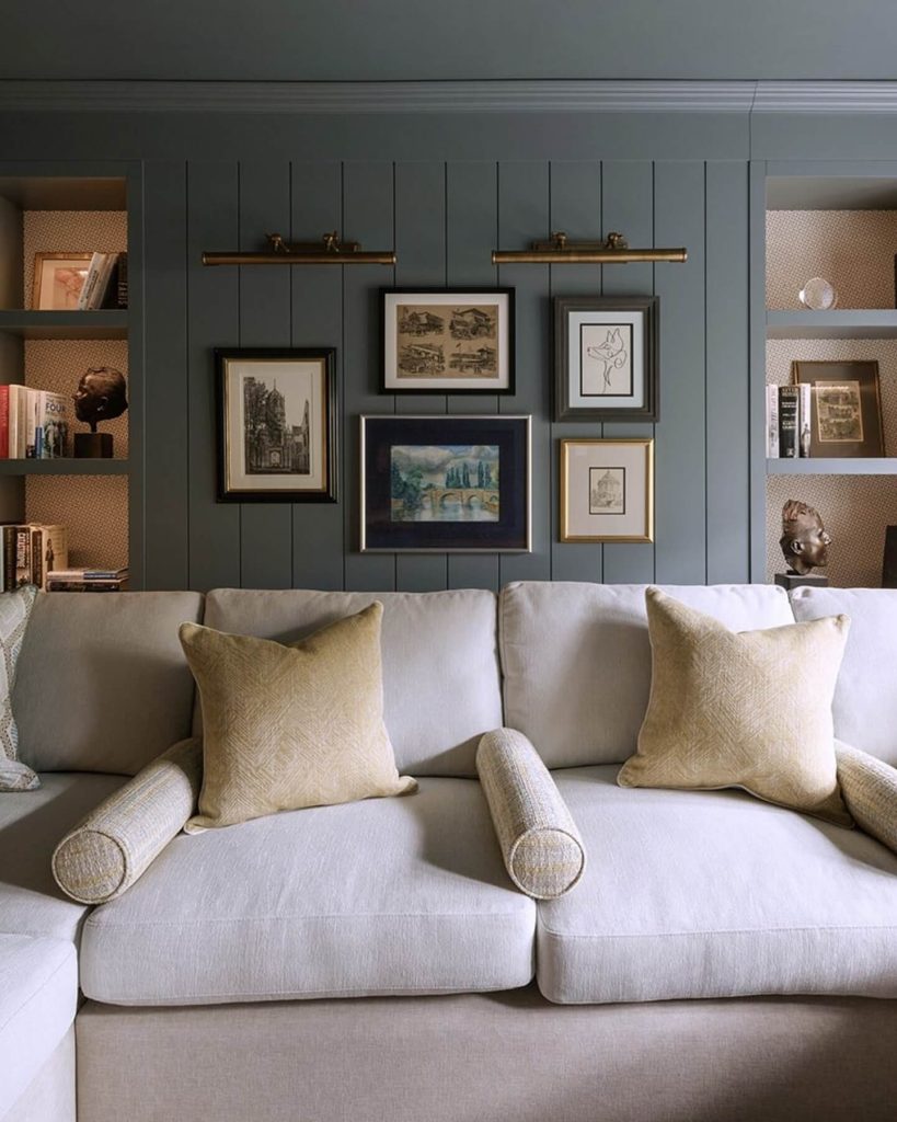 18. Classic Neutrals: A Timeless Picture Wall with Museum Elegance