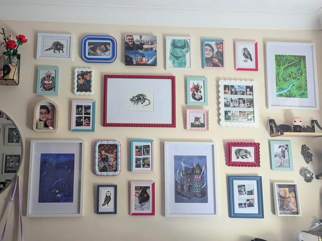 19. Playful and Personal Photo Wall with Whimsy