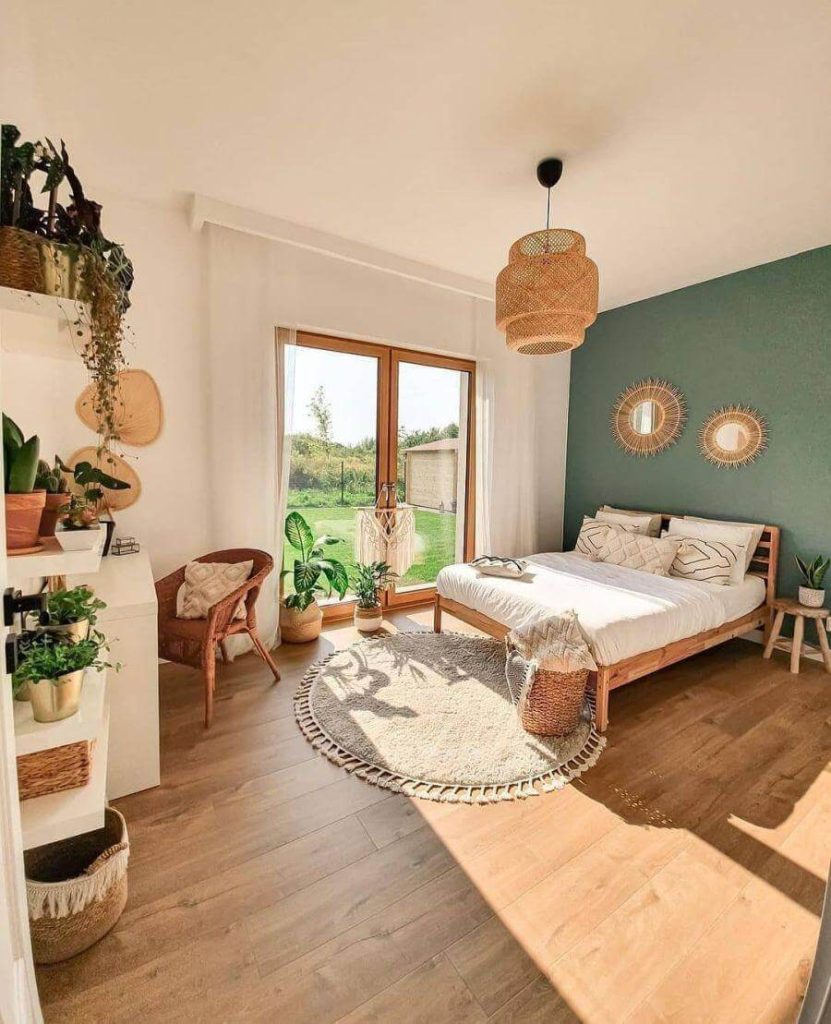 Cozy Room Decor Ideas Modern Boho Green Wall Style