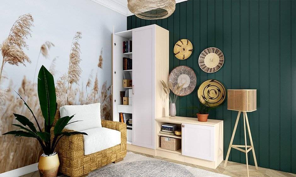 cozy room decor ideas modern boho green wall style
