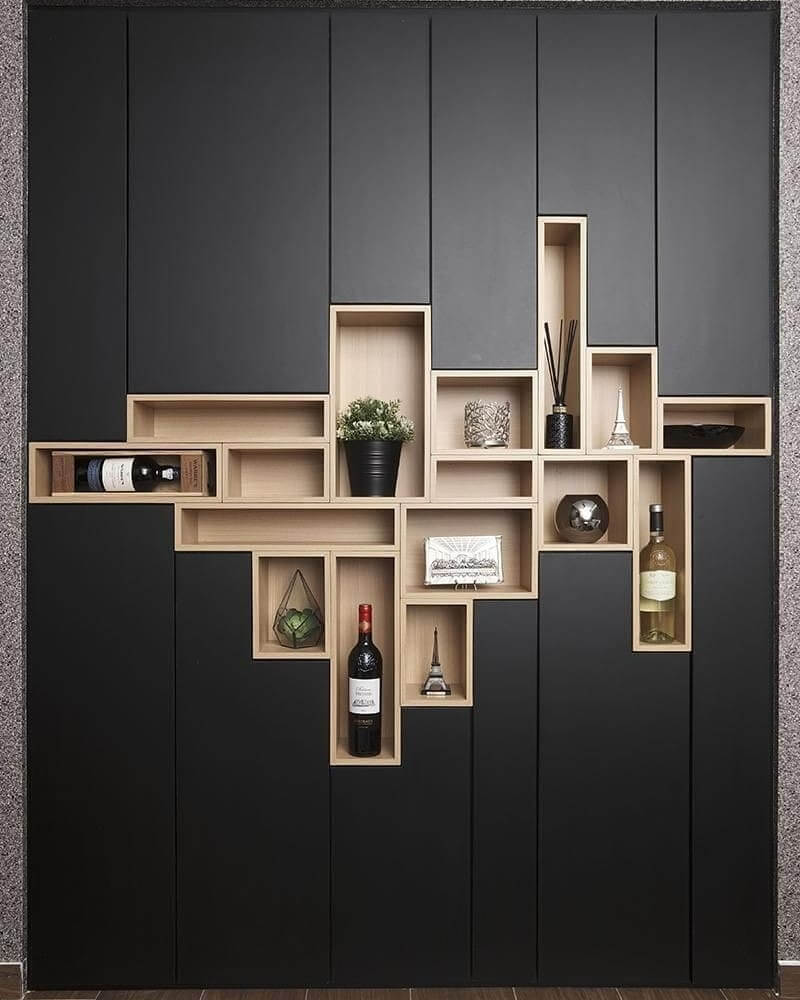 Geometric Built-In Wall Display