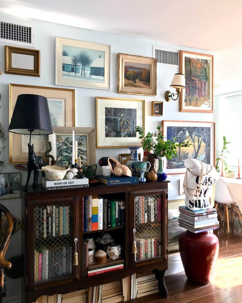 2. Vintage-Inspired Maximalism with Artistic Flair