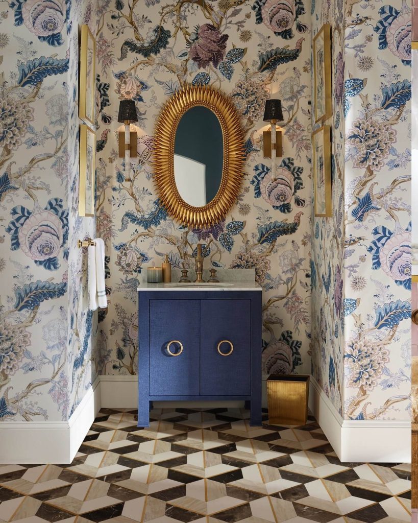 2. Maximalist Elegance: Bold Florals with Luxe Finishes