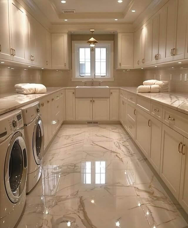 20. Luxurious Neutrals in a Symmetrical Layout