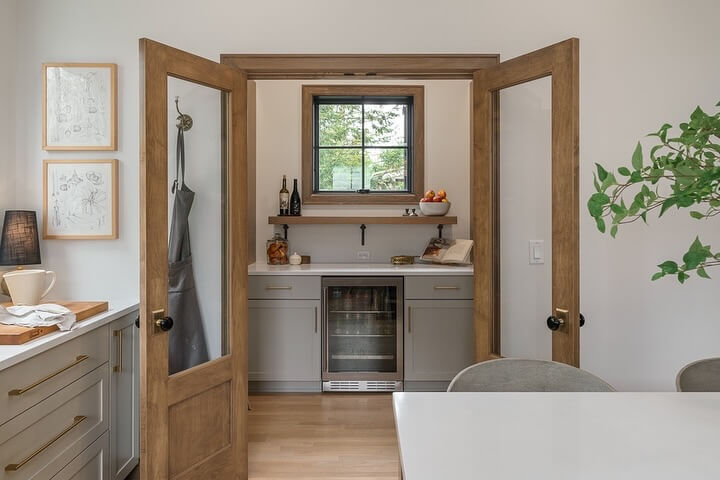20. Elegant Beverage Station with Double Doors