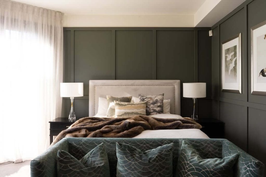22. Moody Vertical Panels for Modern Bedroom Drama