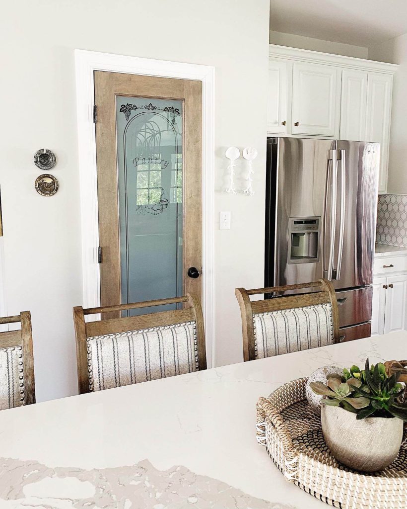23. Etched Glass with Vintage Grocery Style