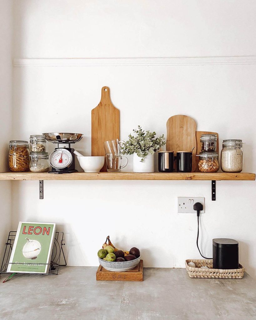 23. Simple Shelf Styling With Everyday Essentials