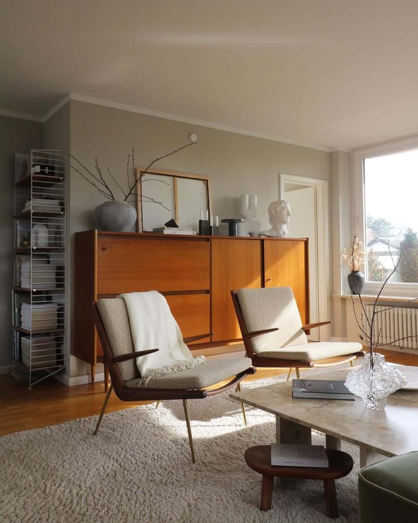 24. Japandi Interior Ideas Midcentury Warm Wood Space