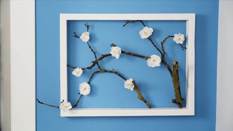 diy home decor ideas cherry blossom frame art