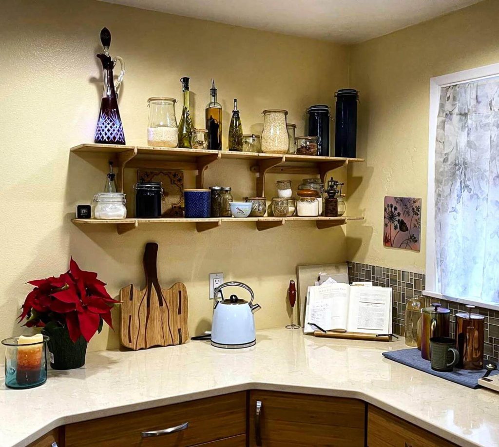 25. Corner Shelf Setup for Everyday Cooking Needs