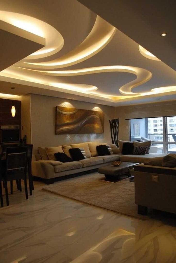 27. Flowing Ceiling-to-Wall Continuity for a Futuristic Feel