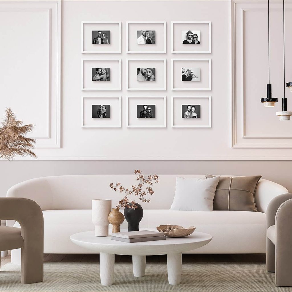3. Minimalist Grid Layout in Monochrome Tones