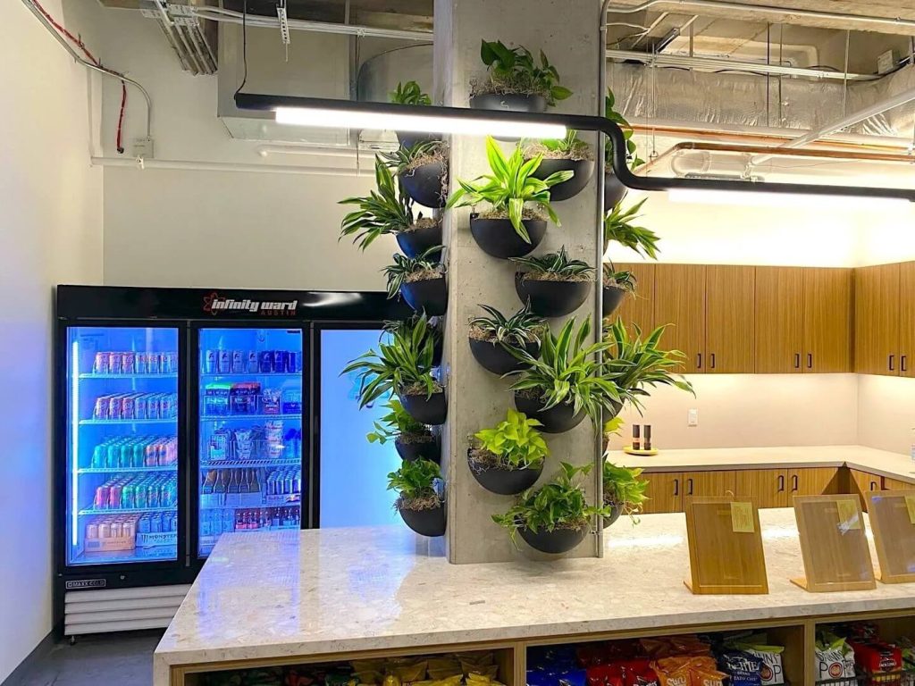 3. Vertical Office Green Wall Around a Column