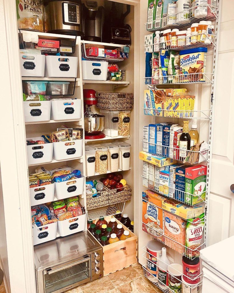 4. Make Every Nook Count with Door Racks and Stackable Bins
