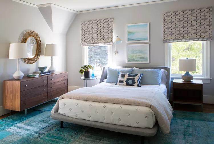 Cozy Room Decor Ideas Blue Themed Modern Bedroom