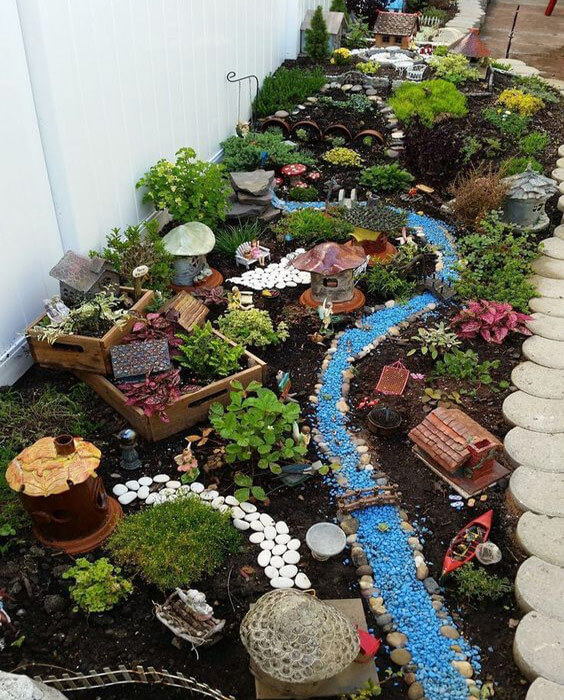 5. Riverside Fairy Village with Vibrant Details