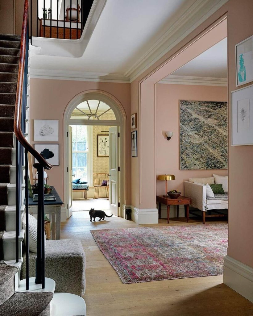 6. Soft Blush for a Welcoming Entryway