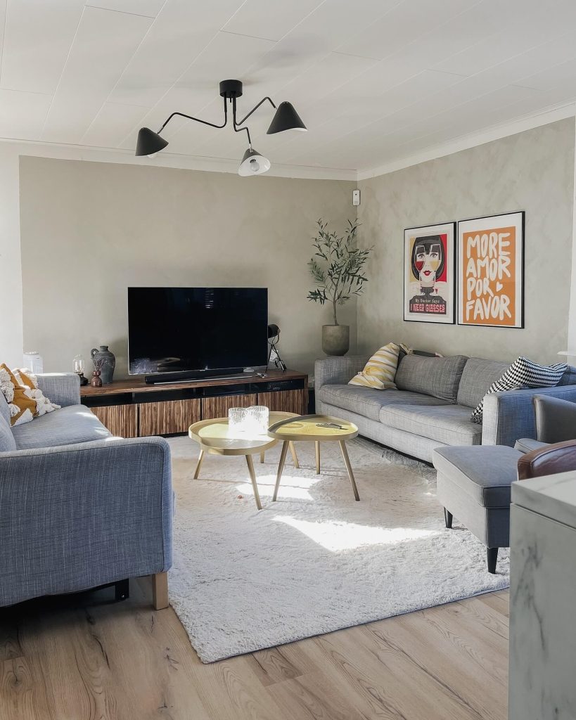 6. Clean Lines and Bold Statements in a Minimalist Mid-Century Setup