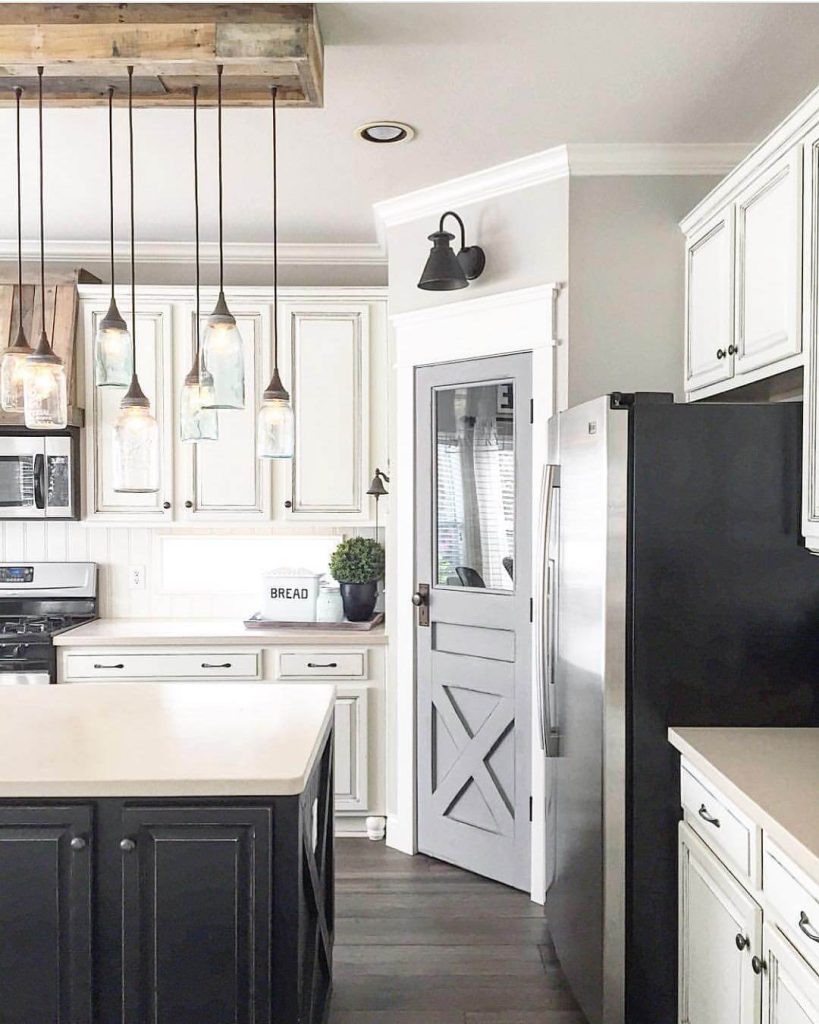 6. Farmhouse Flair with a Gray Dutch Door