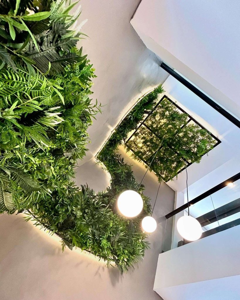 7. Ceiling-Mounted Greenery for Indoors