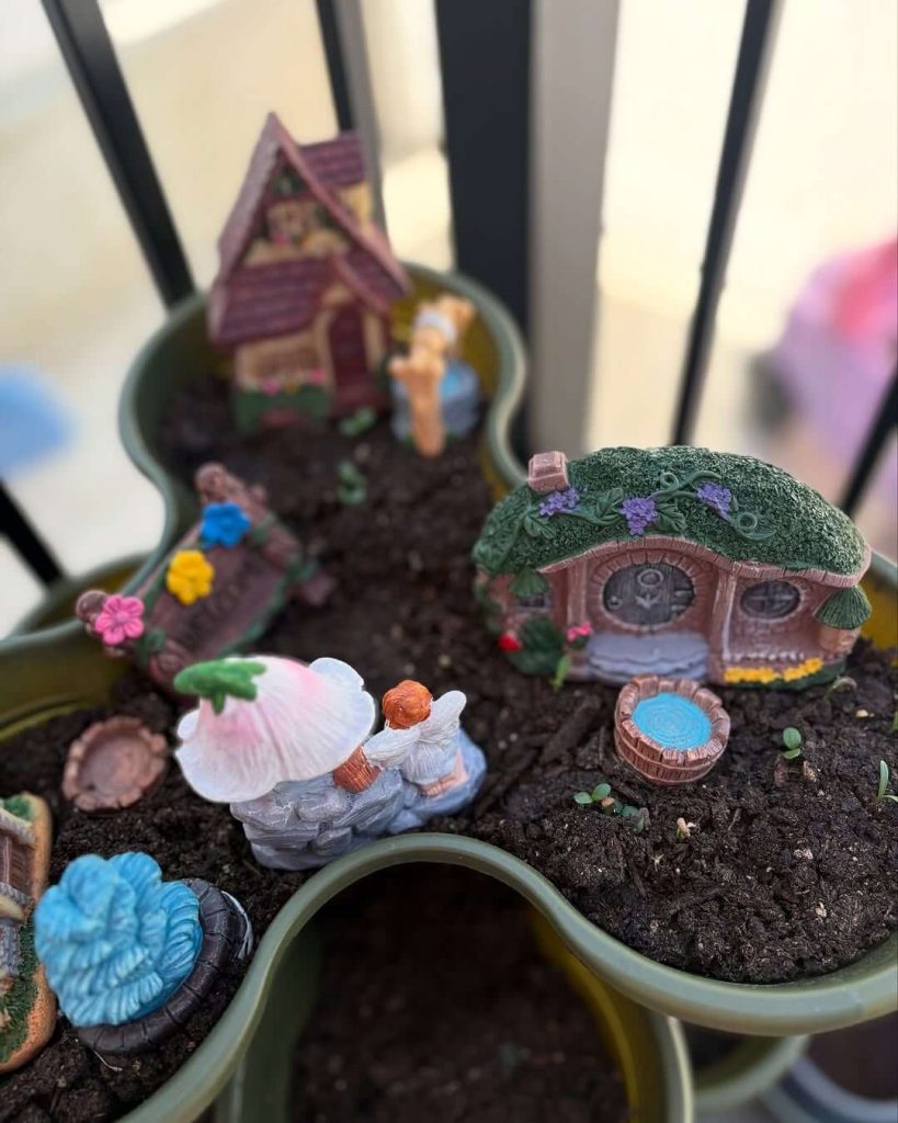 7. Mini Fairy World in a Stackable Planter