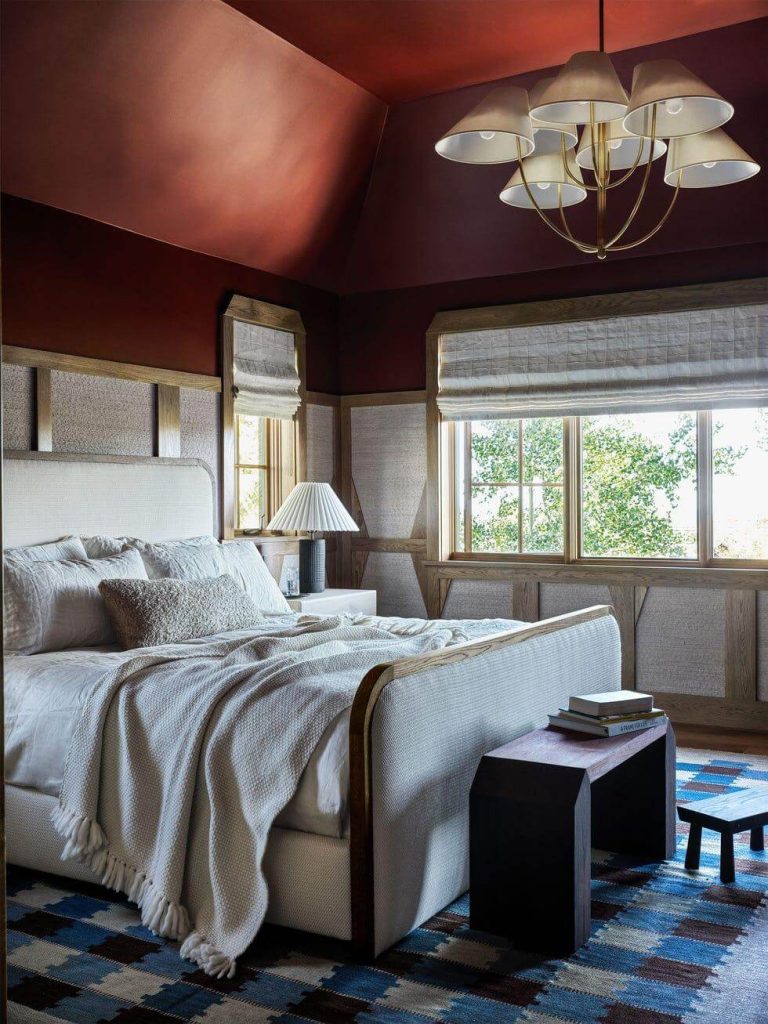Cozy Room Decor Ideas Moody Red Ceiling Bedroom