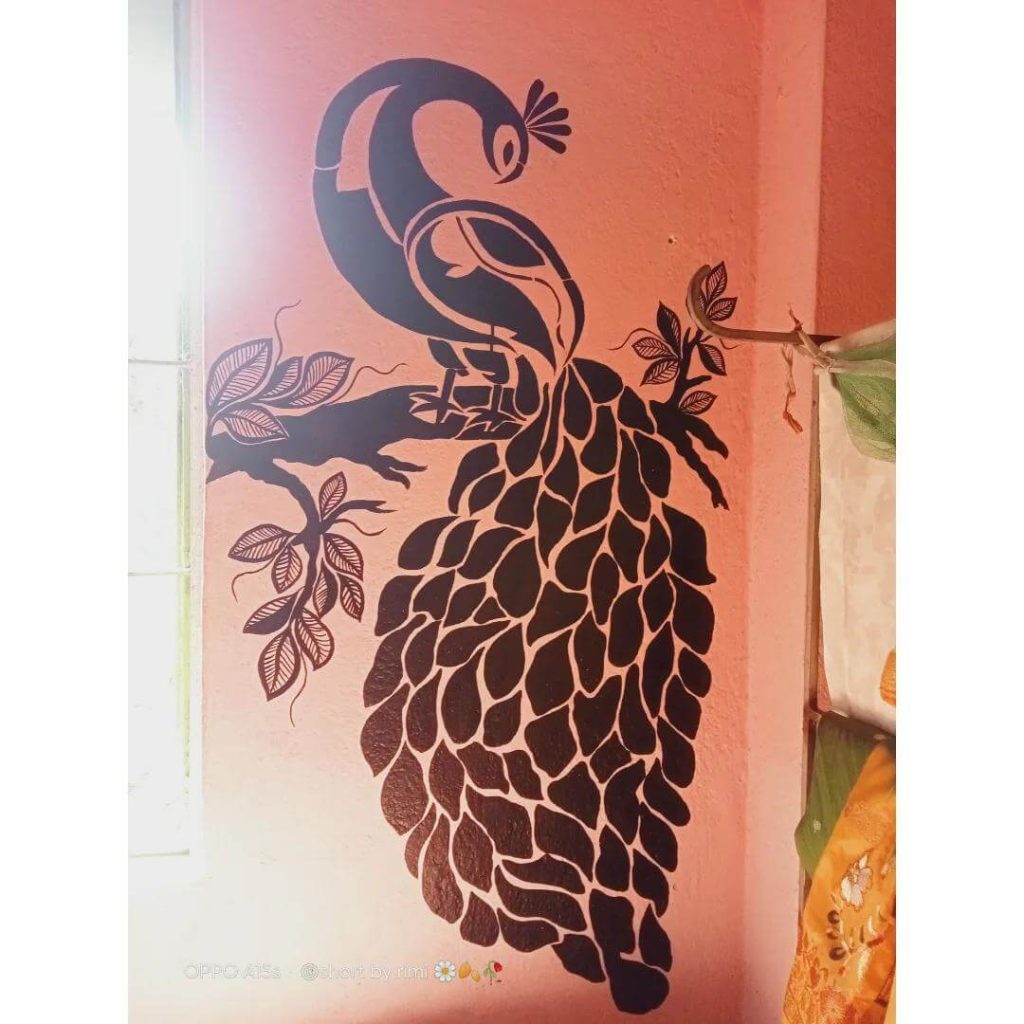 7. Embrace Cultural Elegance with a Monochrome Peacock