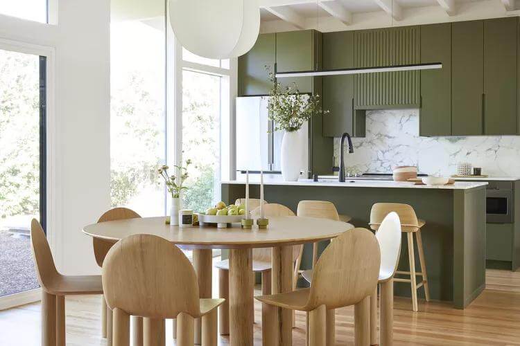 7. Japandi Interior Ideas Olive Kitchen Natural Light