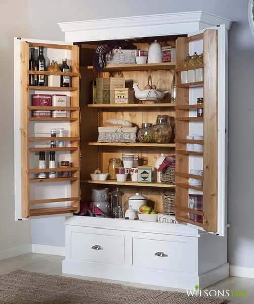 10. Freestanding Pantry Cabinet with Farmhouse Flair