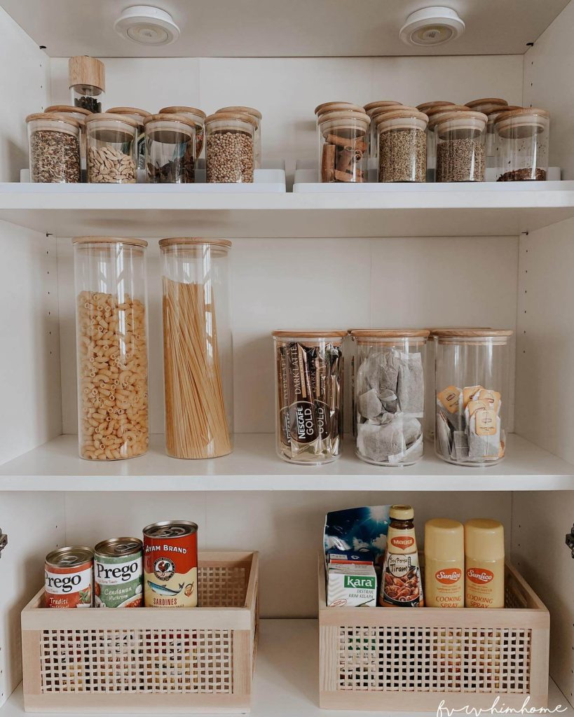 10. Glass & Grain: Simple Shelving with Stylish Transparency