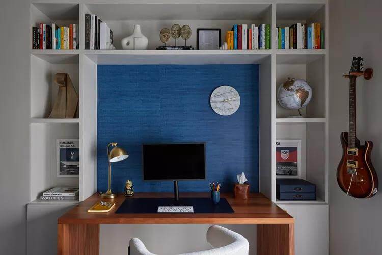 10. Rustic Gallery Shelves for a Collected Look
