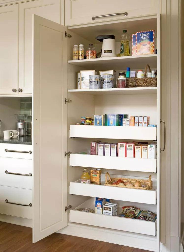 11. Use Pull-Out Pantry Drawers for Easy Vertical Access