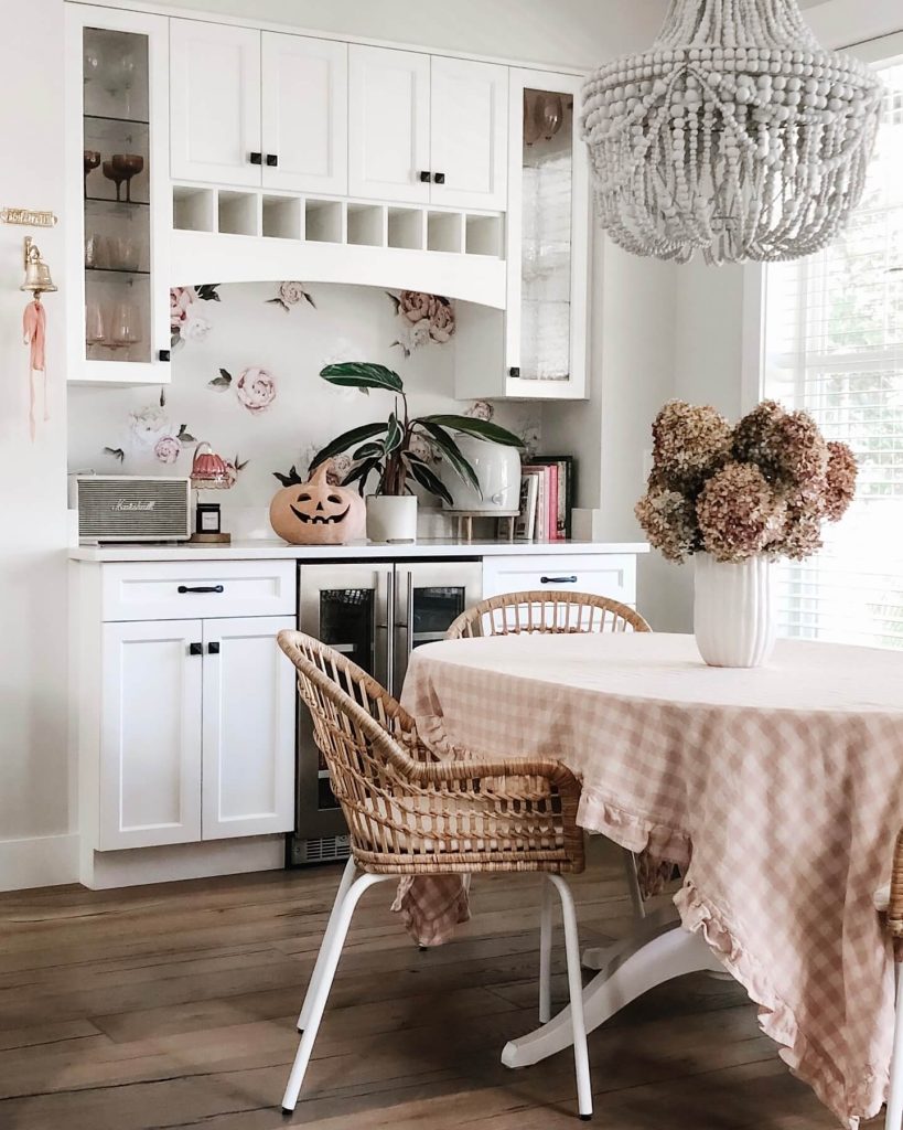 12. Add a Soft Touch with Blush and Gingham Fall Accents
