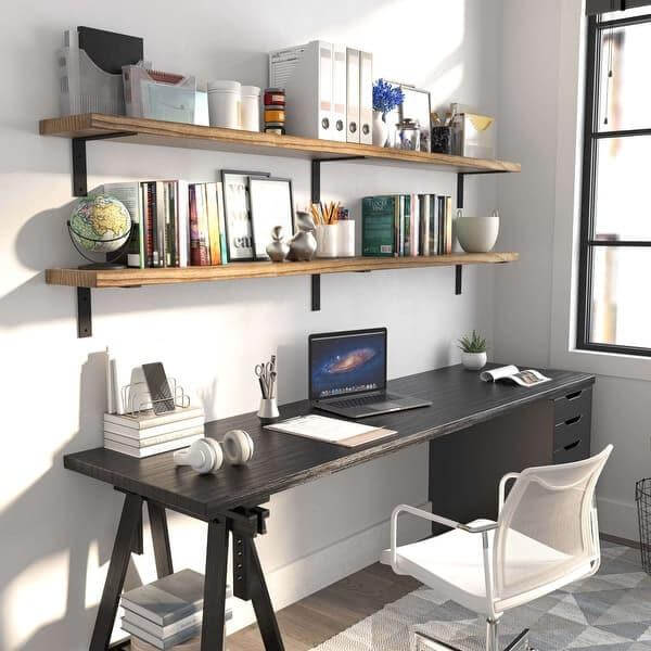 13. Practical Industrial Chic with Bracket Shelves
