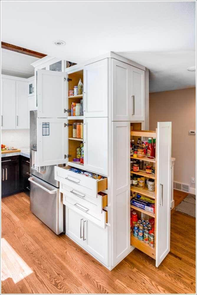 13. Build Floor-to-Ceiling Cabinet Walls with Pull-Outs