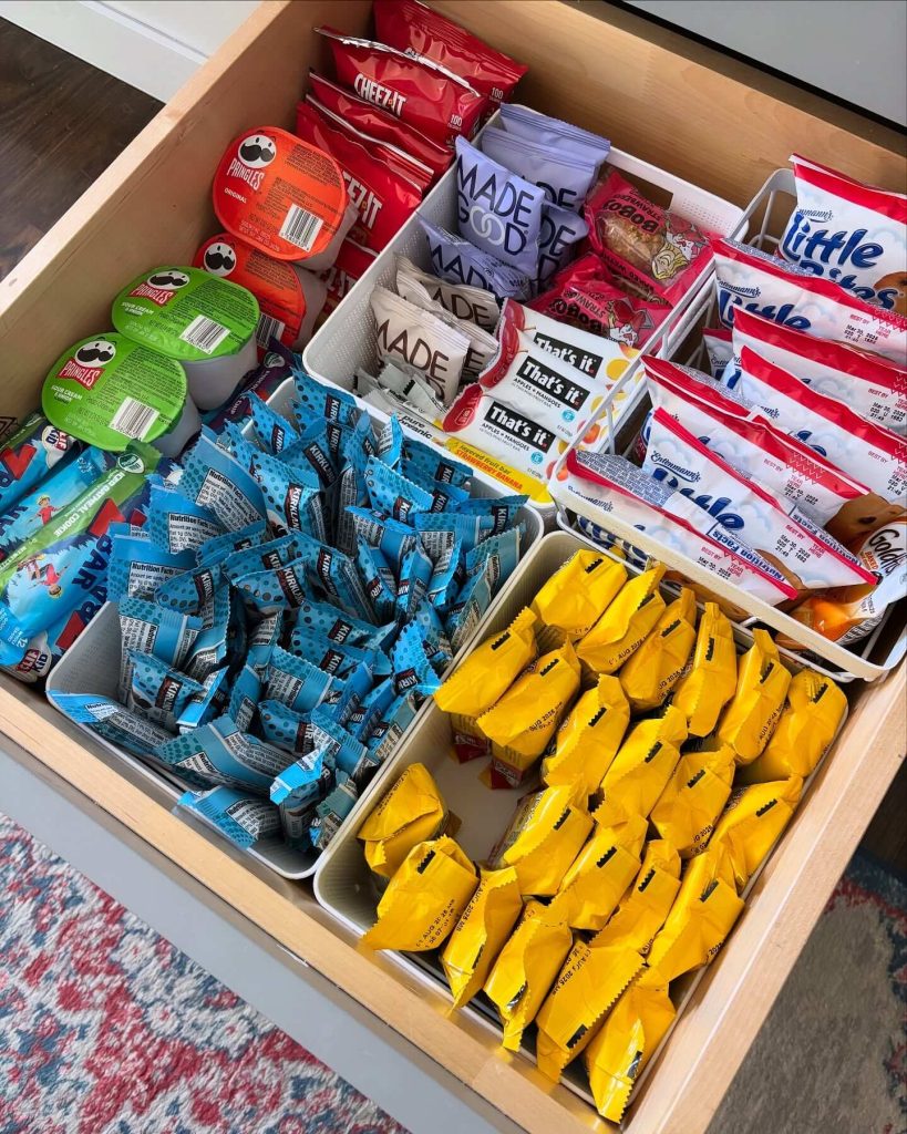 14. Color-Coded Snack Bins