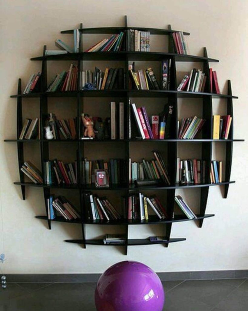 15. Modern Geometric Bookshelf Design