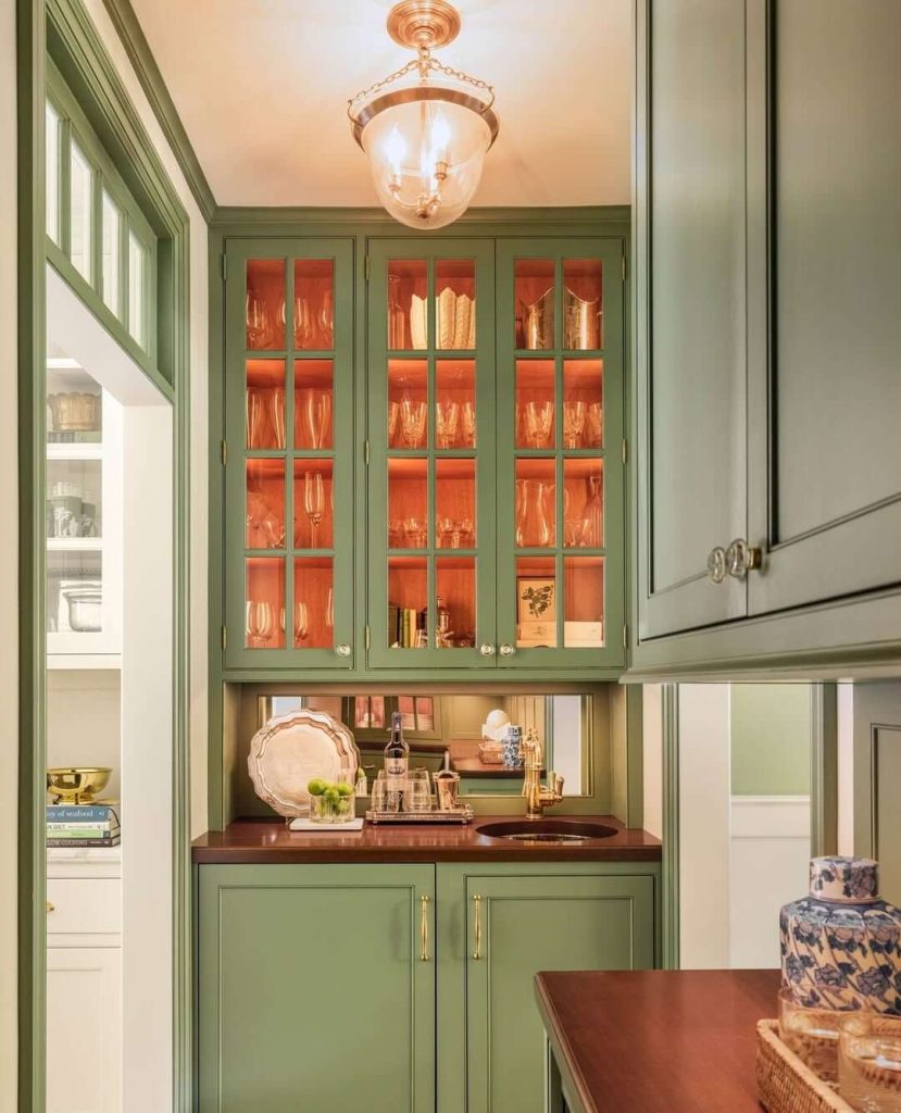 16. Glass-Front Pantry for Elegant Entertaining