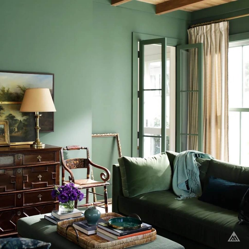 16. Soft Sage Green: A Cozy and Inviting Atmosphere