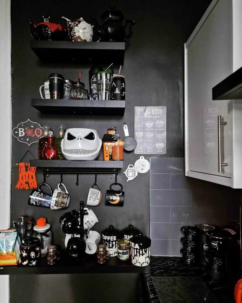 17. Spooky Coffee Corner with Halloween Vibes