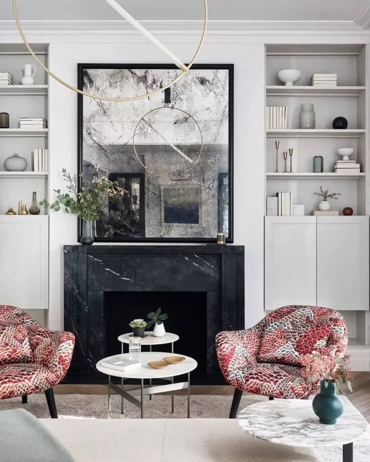 17. Achieving Symmetry with Statement Pieces in a Small Living Room