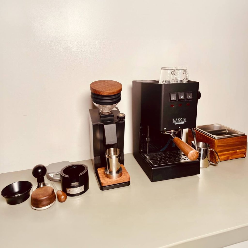 18. Minimalist Espresso Setup with Sophisticated Touches